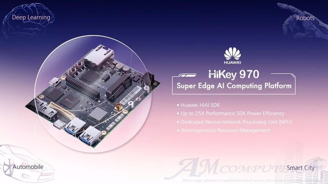 HiKey 970 devboard con Kirin 970 in stile Raspberry Pi