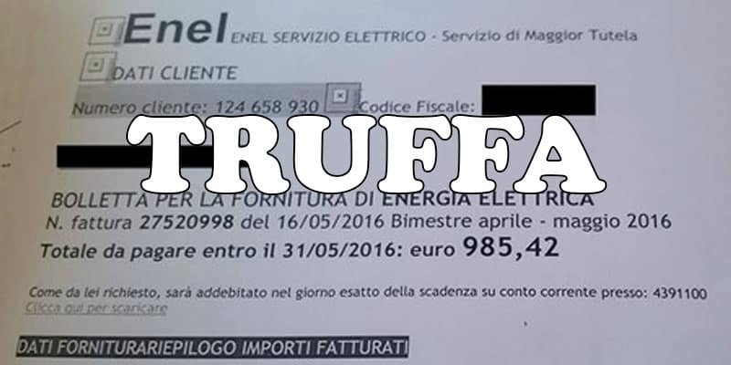 Truffa Fatture Enel: attenzione false bollette non saldate